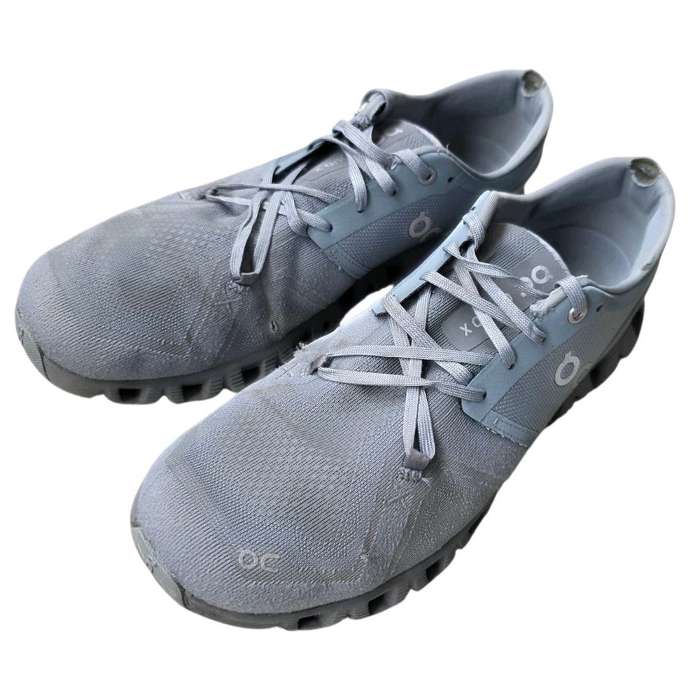 On Running Cloud X Grey Mesh Athletic Training Shoes Low Top Sneakers